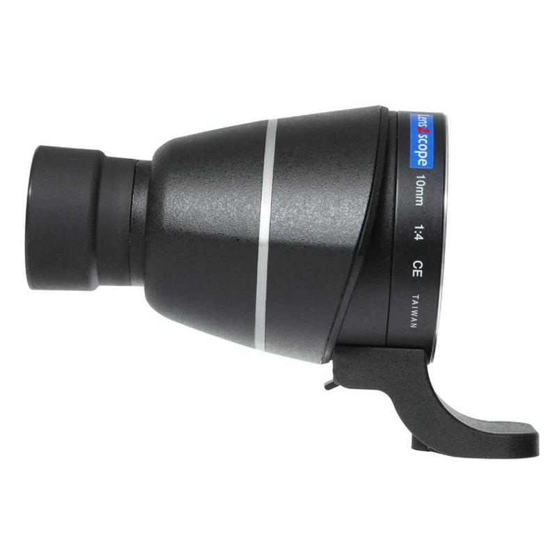 Lens2scope Okulartillsats 10mm, lämplig för Nikon F, svart, rak bild