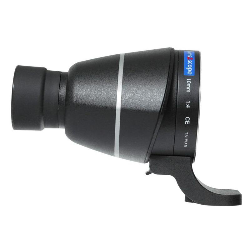 Lens2scope , för Nikon F, svart, rak vy