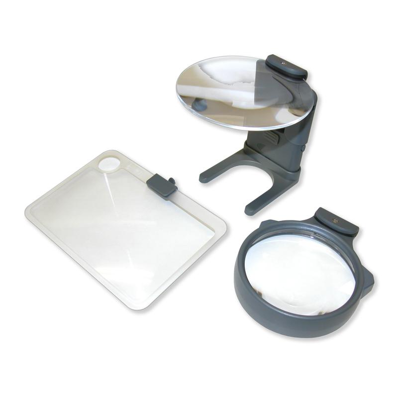 Carson Lupp Hobbyförstoringsglas set med 3 förstoringsglas, belysning