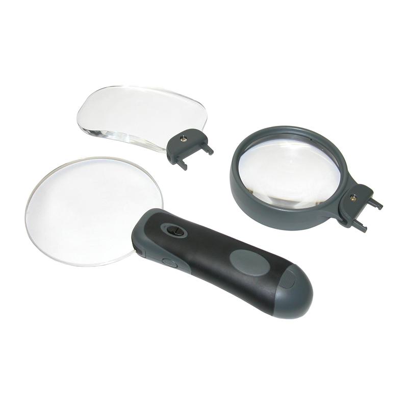 Carson Lupp LED Remov-A-Lens förstoringsglas set med 3 förstoringsglas