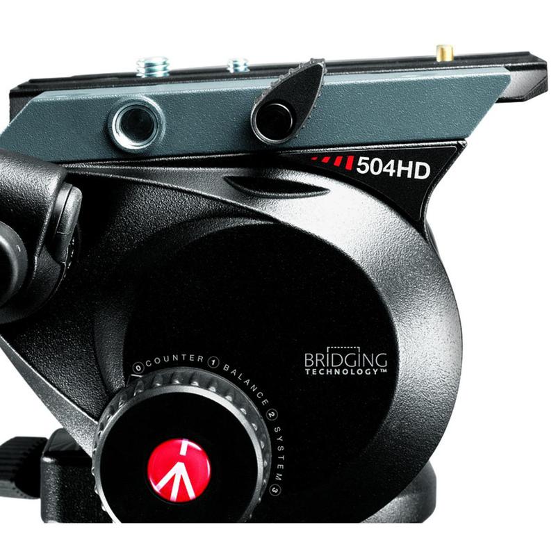 Manfrotto 2-vägstilt 504HD Pro Fluid videopanoramahuvud med Snabbkopplingsplatta 501PL