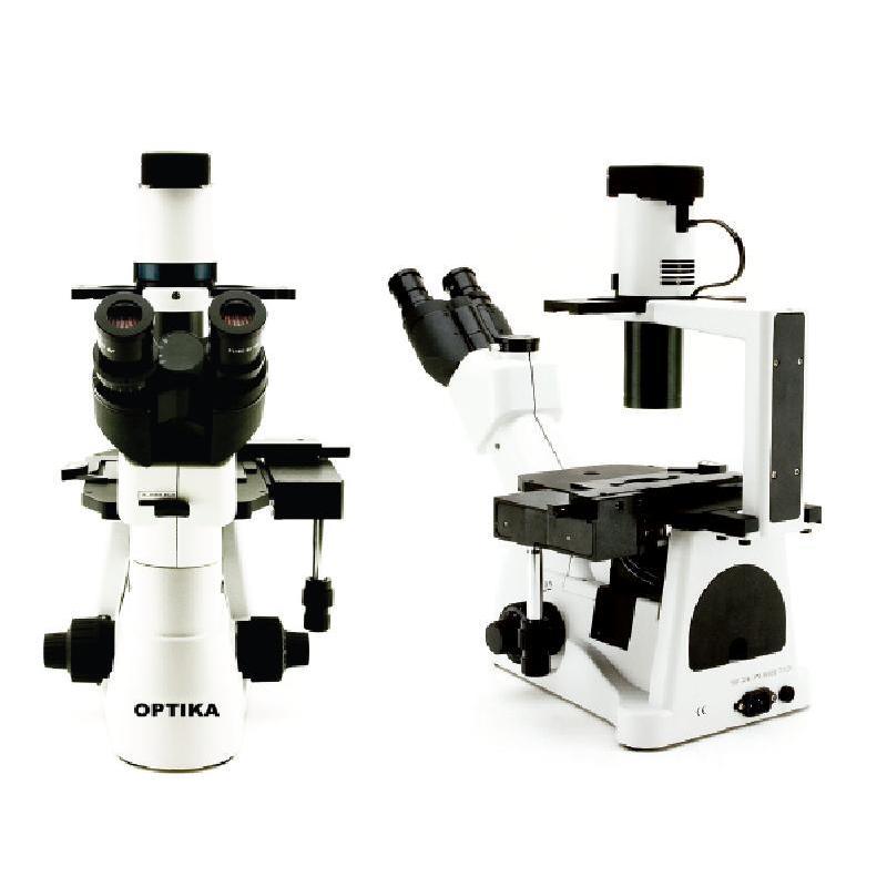Optika Invert mikroskop XDS-3, trinokulärt, inversivt, oändligt korrigerad optik, X-Y-stativ, X-LED