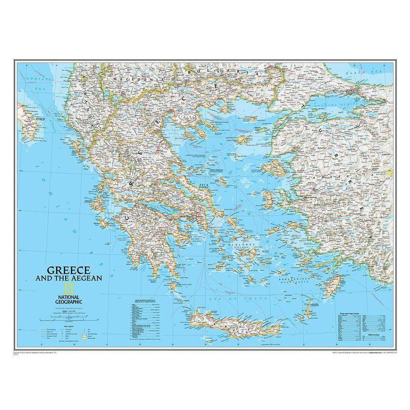 National Geographic Karta Grekland