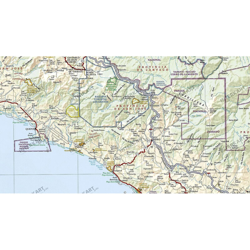 National Geographic Karta Costa Rica (96 x 91 cm)