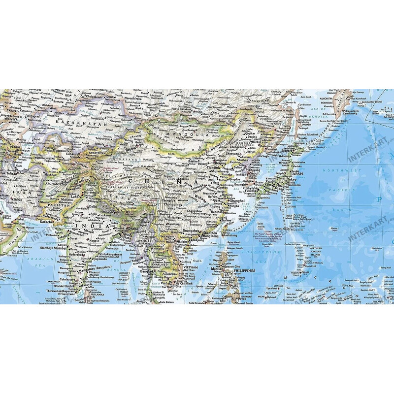 National Geographic Världskarta pazifikzentriert (185 x 122 cm)
