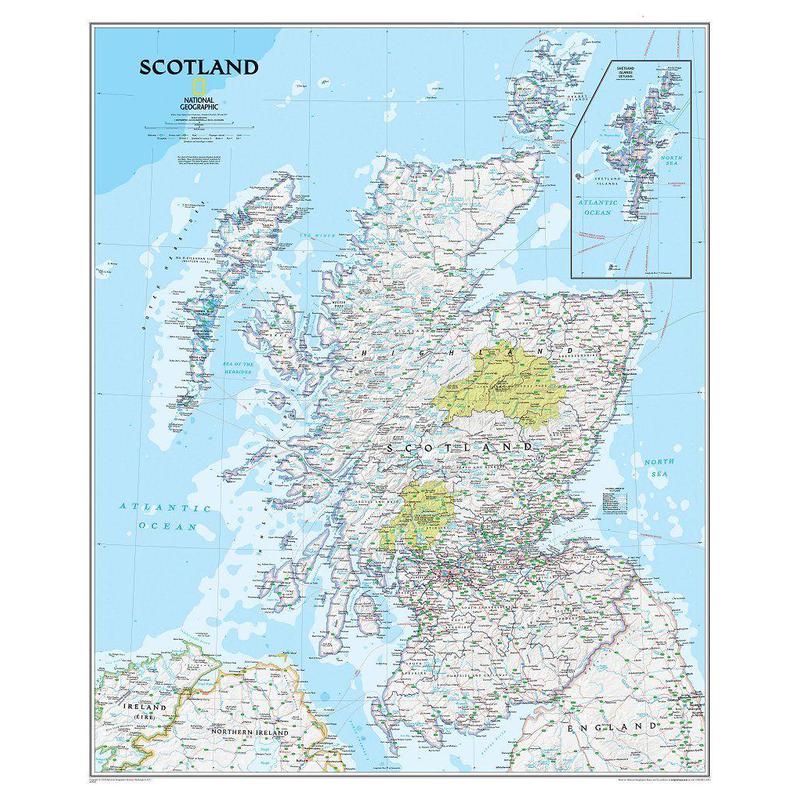 National Geographic Karta Skottland