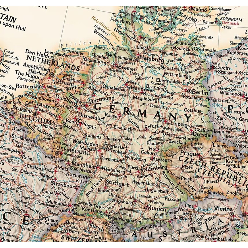 National Geographic Kontinentkarta Europa (241 x 193 cm)