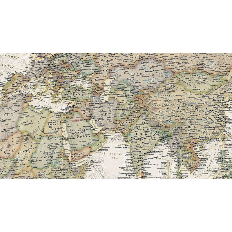 National Geographic Världskarta Antik (185x122)