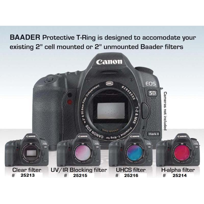 Baader Kameraadapter skyddande Canon DSLR T-ring med inbyggt UHC-S nebulosafilter 50,4 mm