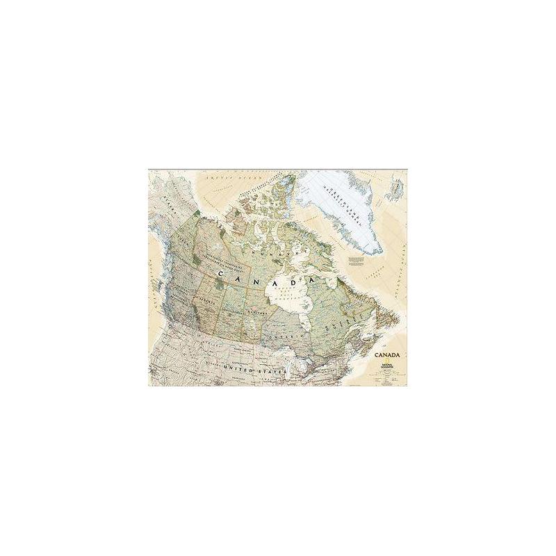 National Geographic Karta Kanada laminerad