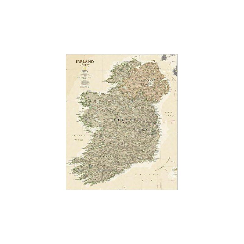 National Geographic Karta Irland laminerad