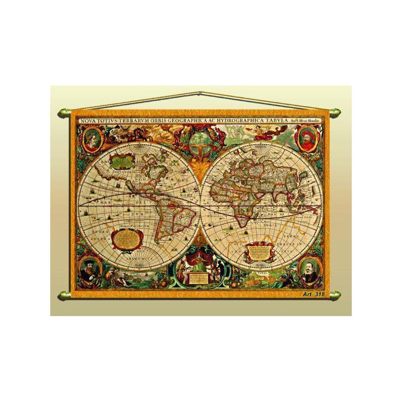Zoffoli Världskarta Antik karta (reproduktion) nr 318/2
