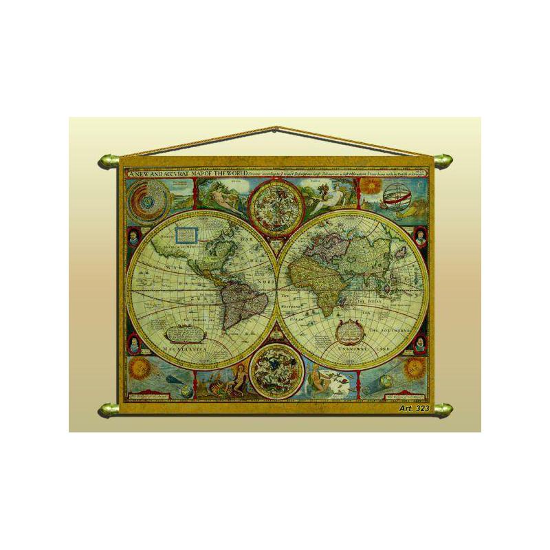 Zoffoli Världskarta Antik karta (reproduktion) Nr 323/2