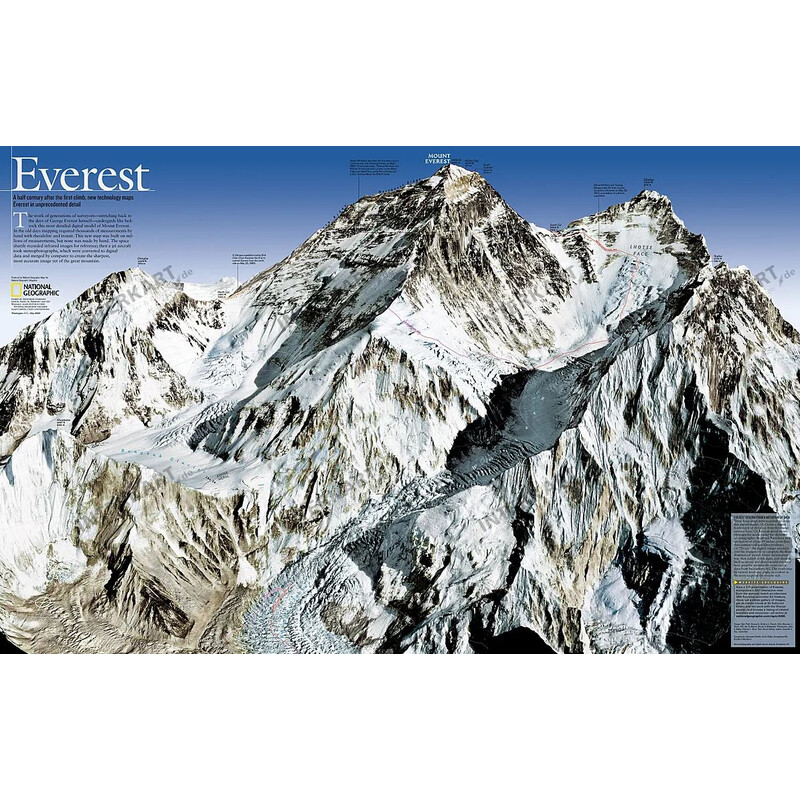 National Geographic Regionkarta Mount Everest, 50-årsjubileum - 2-sidig