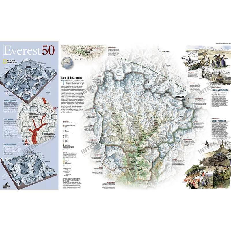 National Geographic Regionkarta Mount Everest, 50-årsjubileum - 2-sidig