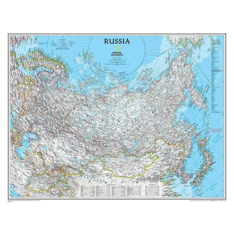 National Geographic Karta Ryssland politiskt