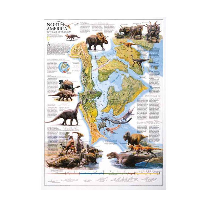National Geographic Regionkarta Dinosaurier i Nordamerika