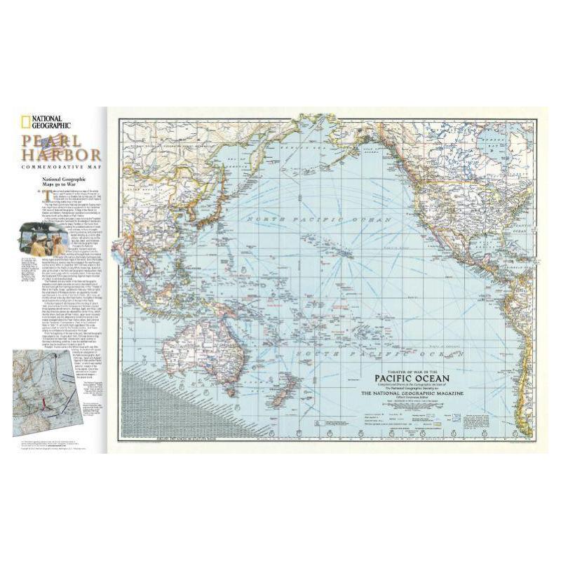 National Geographic Regionkarta Pearl Harbor / Drama i Stilla Havet - 2-sidig