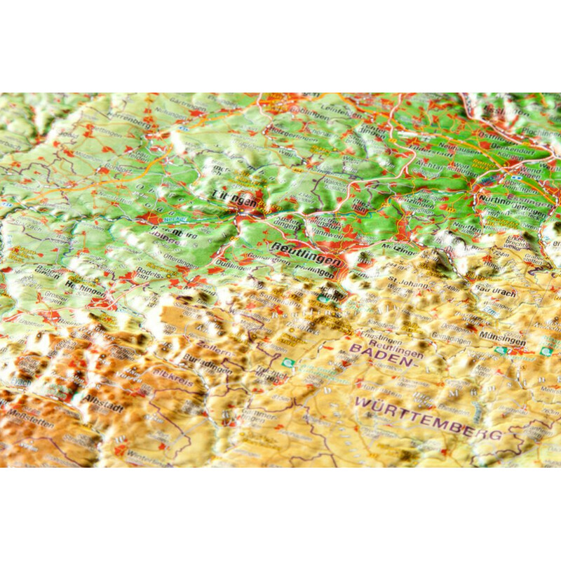 Georelief Regionkarta Schwäbische Alb
