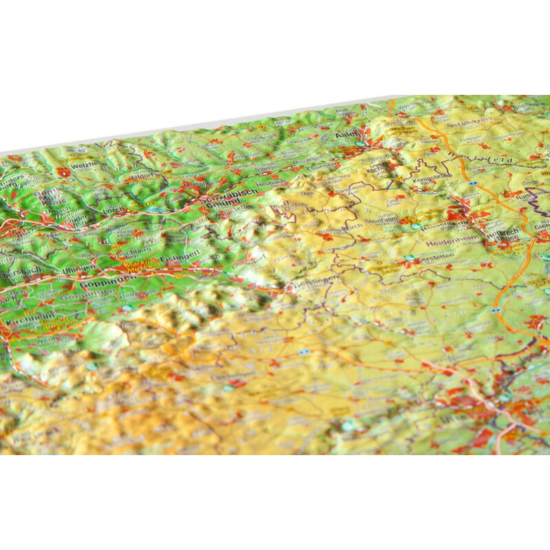 Georelief Regionkarta Schwäbische Alb