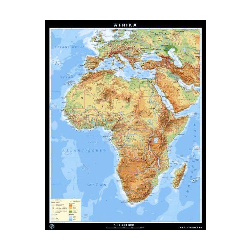 Klett-Perthes Verlag Kontinentkarta Afrika fysiskt / politiskt (P) 2-sidigt