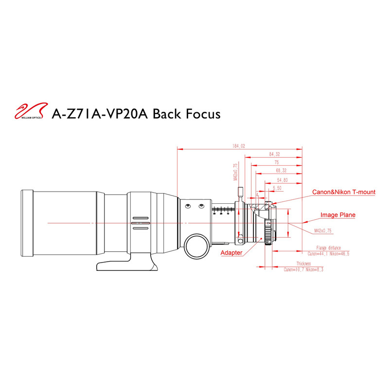 William Optics Apokromatisk refraktor AP 71/418 ZenithStar 71 ED OTA