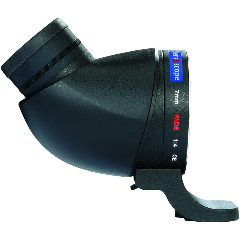 Lens2scope Okulartillsats 7 mm bred, lämplig för Nikon F, svart, vinklad vy