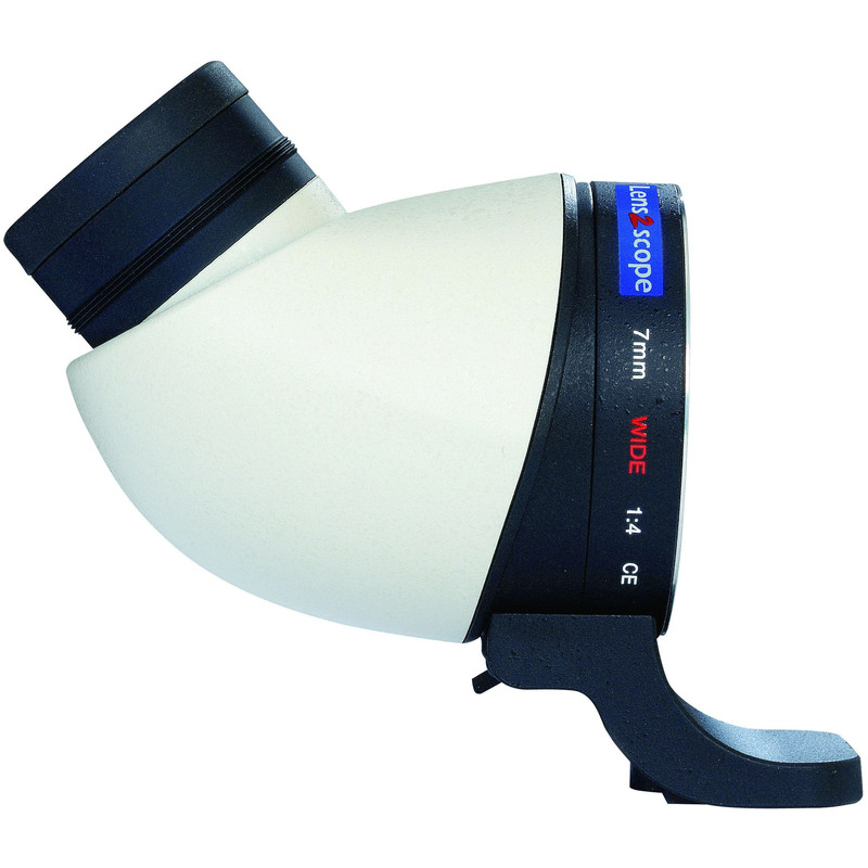 Lens2scope Okulartillsats 7 mm bred, lämplig för Canon EOS, vit, vinklad vy