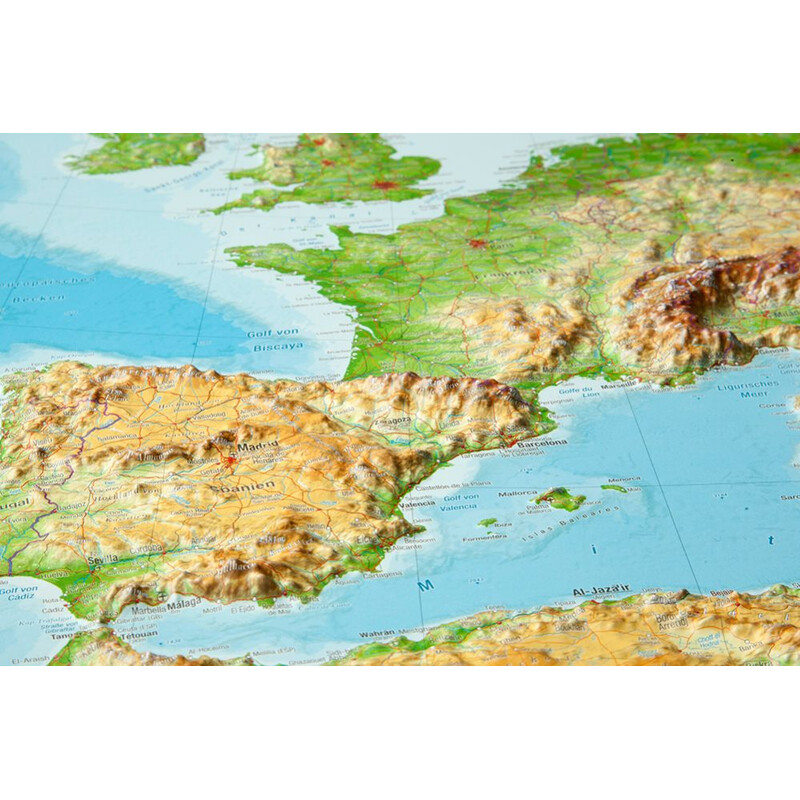 Georelief Kontinentkarta Europa (77x57) 3D-reliefkarta