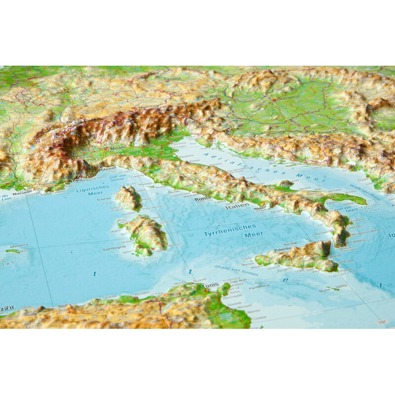 Georelief Kontinentkarta Europa (77x57) 3D-reliefkarta