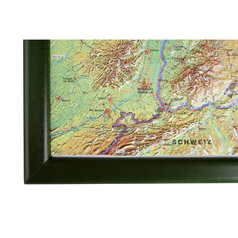 Georelief Tyskland (77x57) 3D reliefkarta med träram