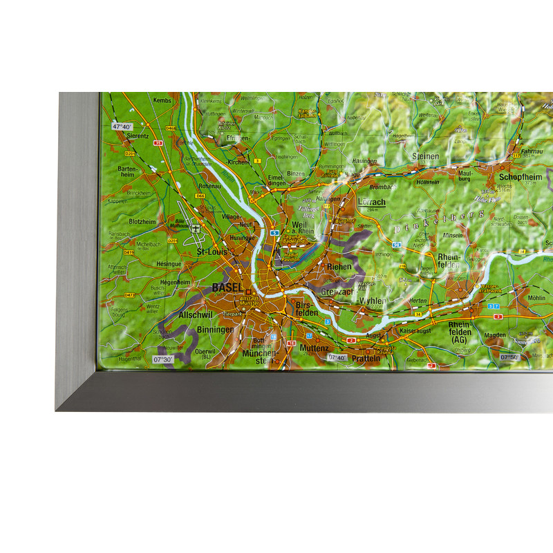 Georelief Regionkarta Schwarzwald