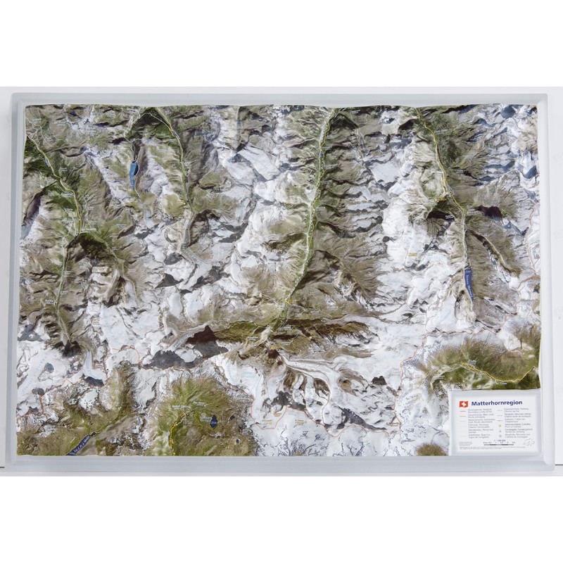 Georelief Regionkarta Matterhorn-regionen