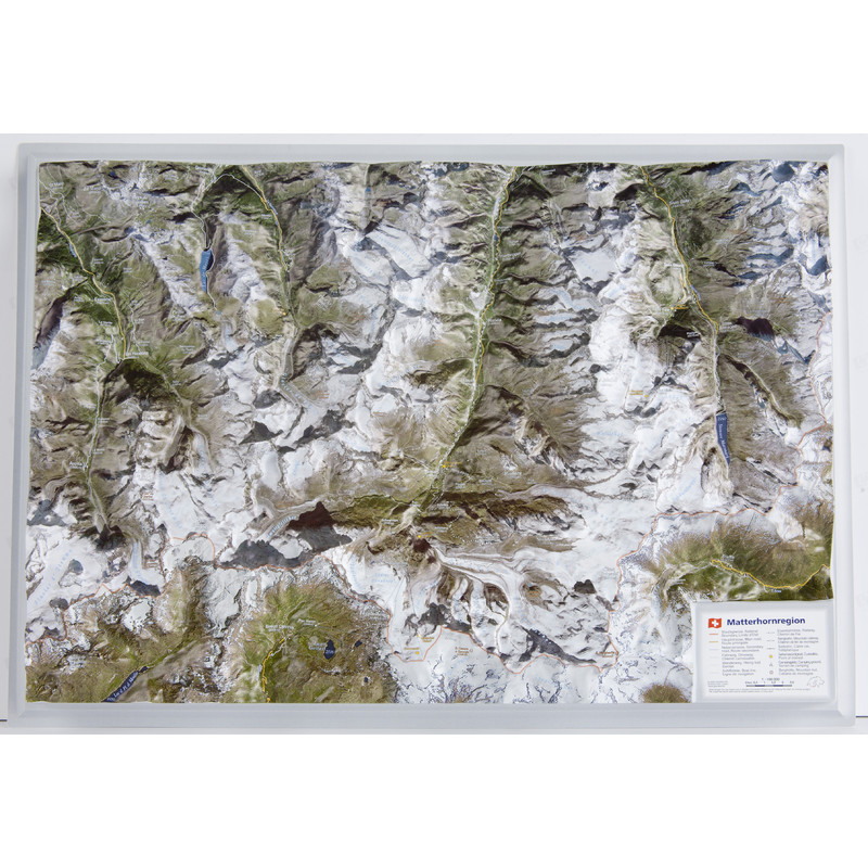 Georelief Regionkarta Region Matterhorn