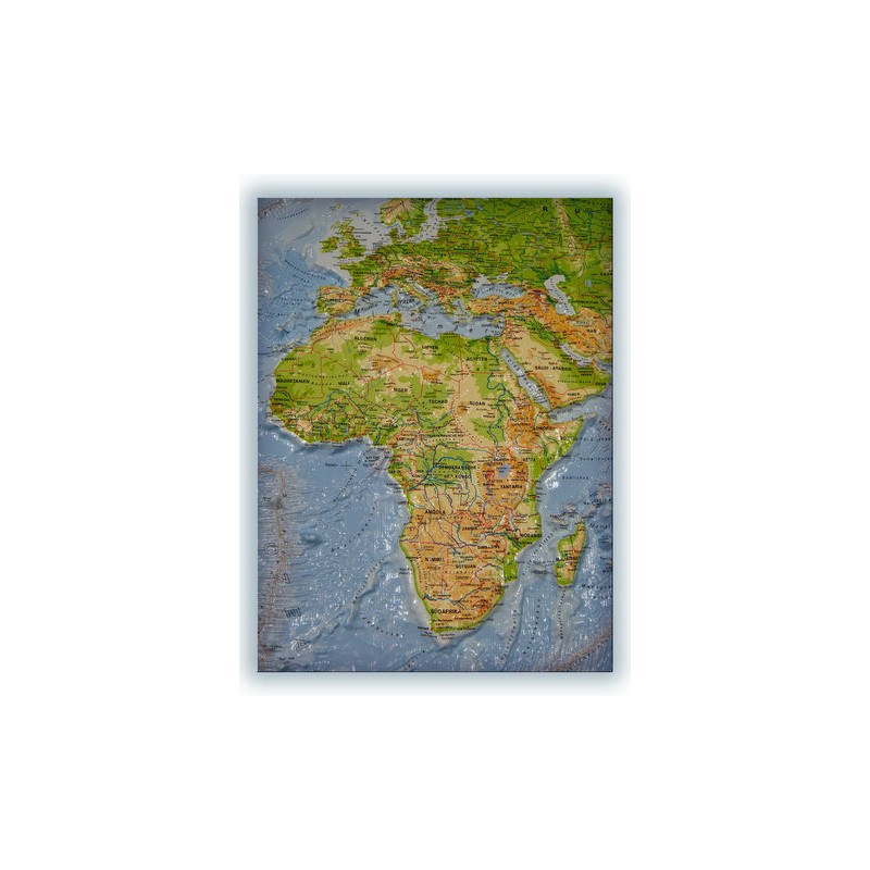 geo-institut Världskarta e World Map Relief Map World Silver linje fysisk Svenska