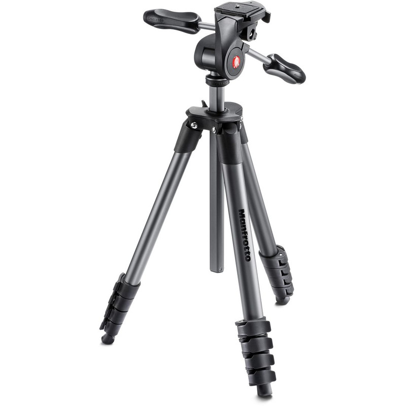 Manfrotto Aluminium-trebensstativ Compact Advanced fotostativset svart