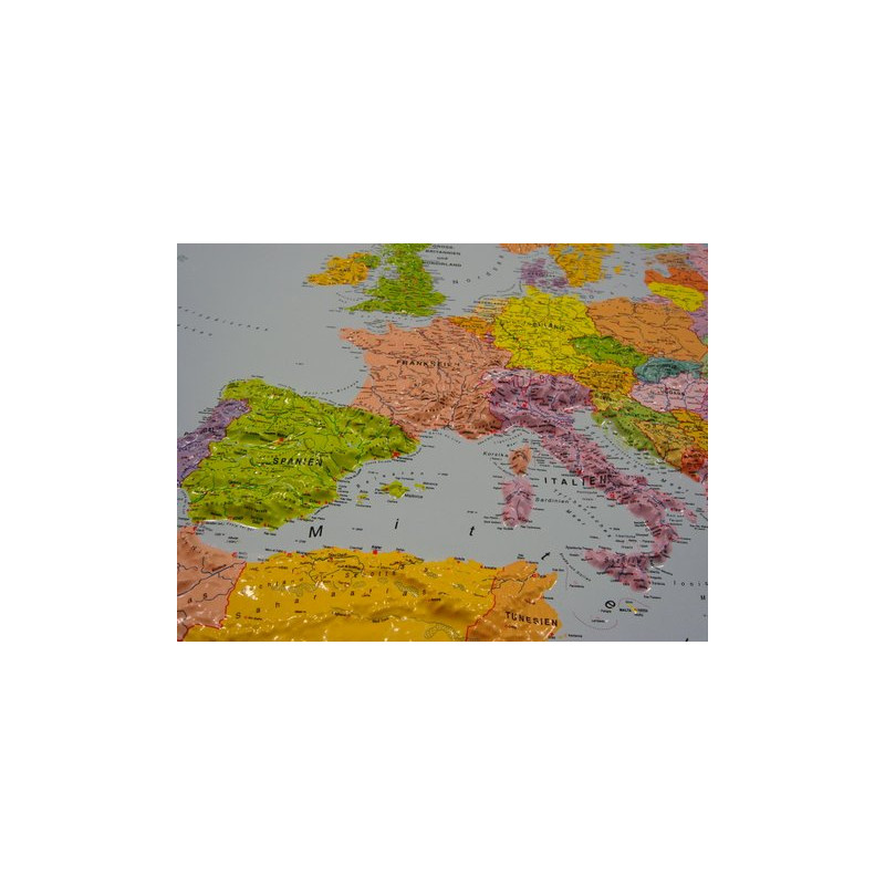 geo-institut Kontinentkarta Reliefkarta Europa Silverlinje politisk