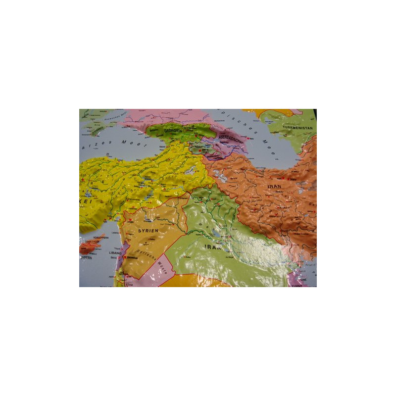 geo-institut ets världskarta Relief Map World Silver line political Ryska