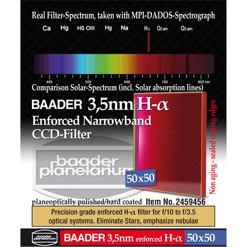 Baader Ultra-Narrowband 3,5nm H-alpha Filter 50x50mm
