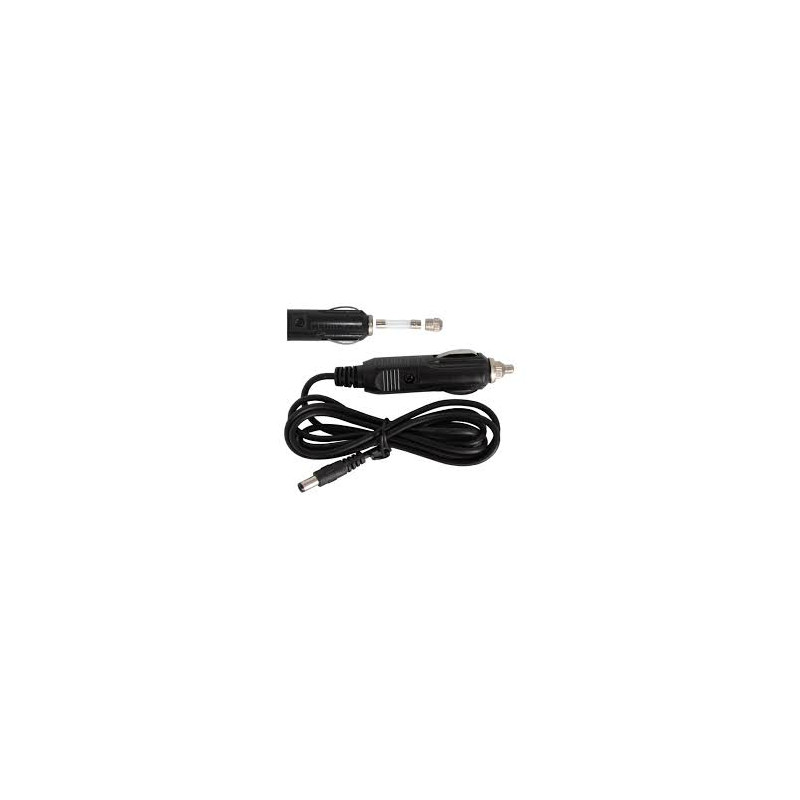 Omegon 12V 3A kabel (3m) för bilbatteri till cigarettändaruttag i bil