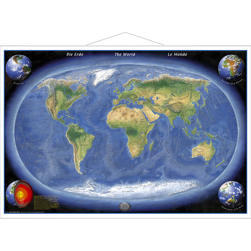 Stiefel Världskarta Jorden panorama