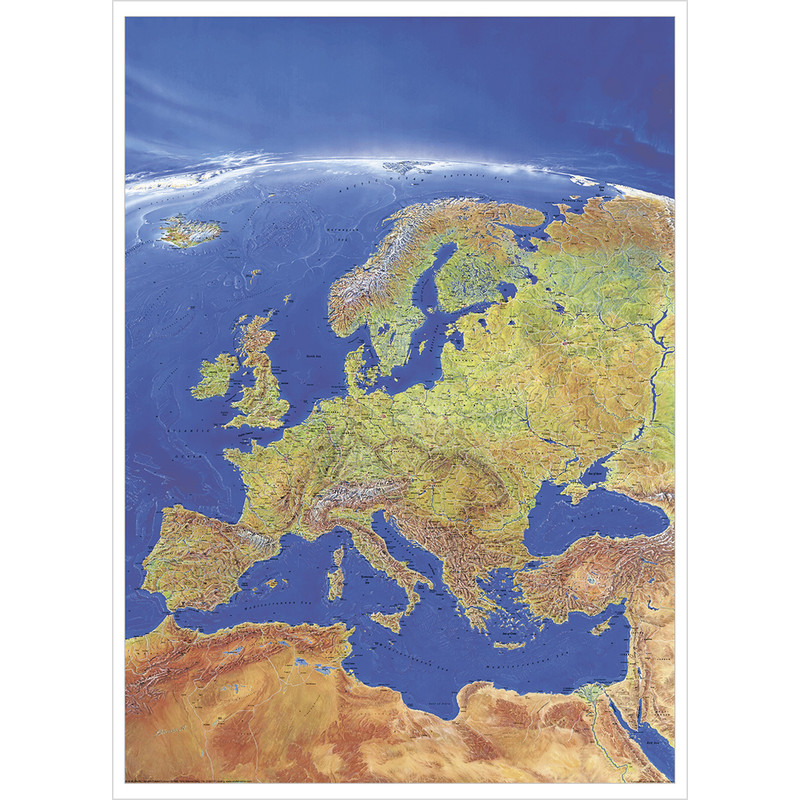 Stiefel Kontinentkarta Europa Panorama Engelska