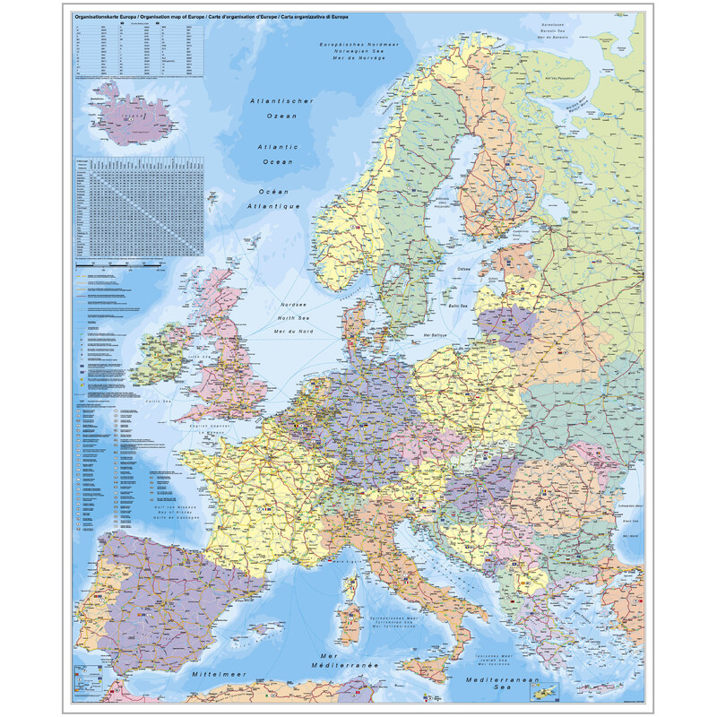 Stiefel Kontinentkarta Organisationskarta Europa (97 x 119 cm)