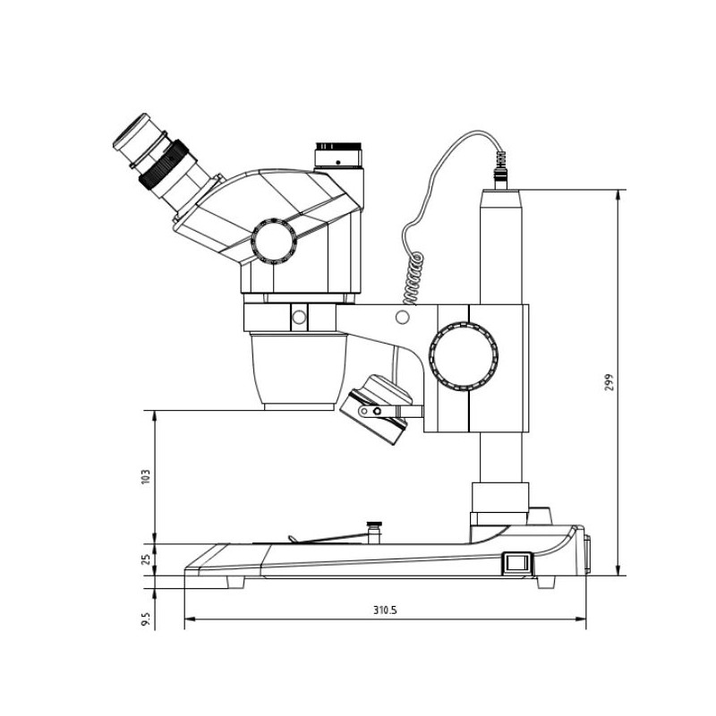 Euromex Zoom-stereomikroskop NexiusZoom ESD, NZ.1903-P-ESD; pelarstativ, 6.7x-45x, trino