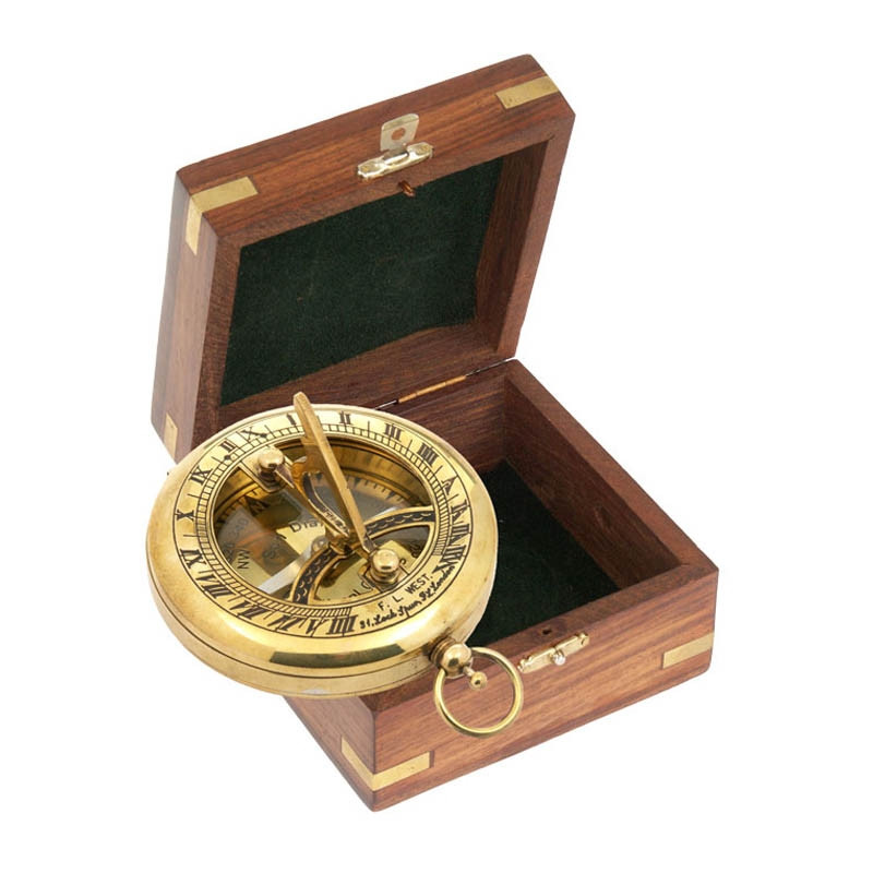 K+R Nostalgisk kompass med solur TOBAGO