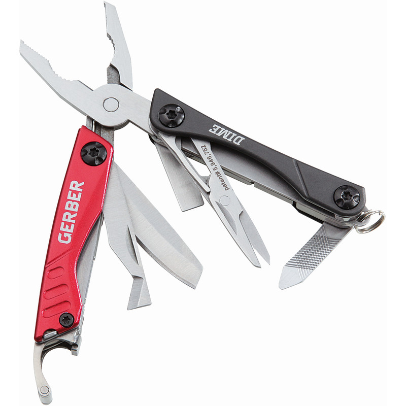 Gerber Multitool Mini multiverktyg DIME grå-röd