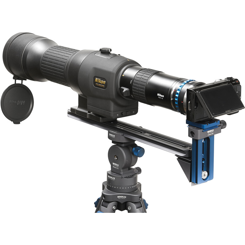 Novoflex Kamerahållare QPL-SCOPE S stödbrygga för Digiscoping för Kompakta tubkikare med rak sikt