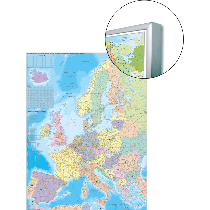 Stiefel Kontinentkarta Organisationskarta Europa (97 x 119 cm)