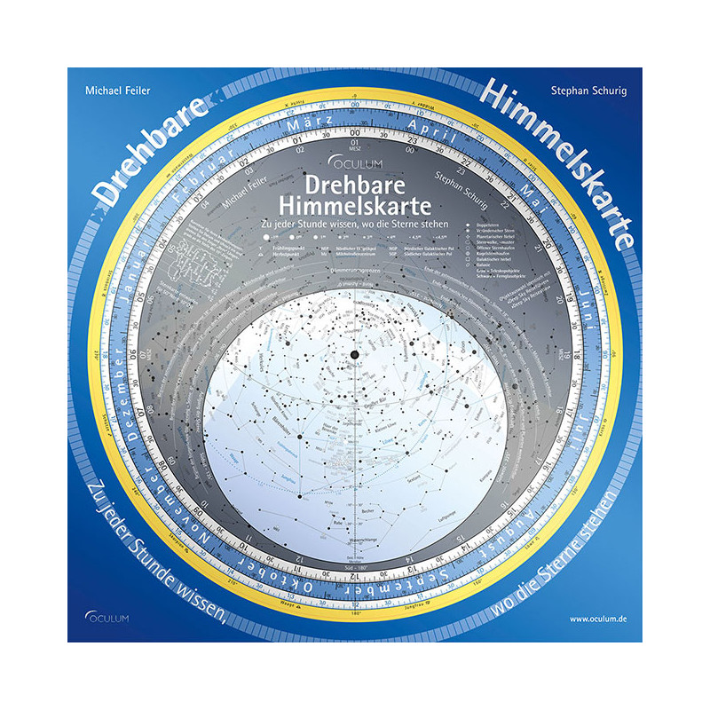 Oculum Verlag Stjärnkarta Vridbar himmelskarta 29 cm