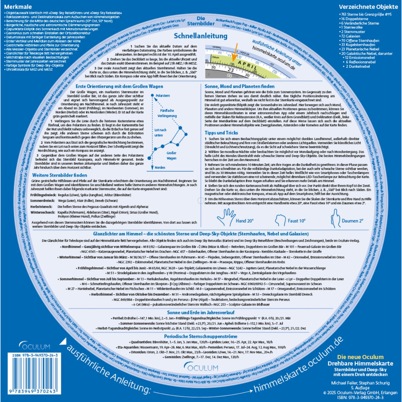 Oculum Verlag Stjärnkarta Roterande himmelskarta 29 cm